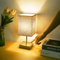 Aomeya Touch Control Table Lamp, 3-Way Dimmable Bedside Lamps Nightstand Lamps with Flaxen Fabric Shade for Bedroom Living Room,LED Bulb Included (Grey-1Pcs) (Grey-1Pcs)