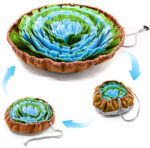 Schnüffelteppich Hund, Schnüffelmatte für Hunde Riechen Trainieren Futtermatte, Waschbar Hundespielzeug Intelligenzspielzeug Schnüffelspielzeug, Schnüffeldecke Schnüffelrasen für Haustier Hunde