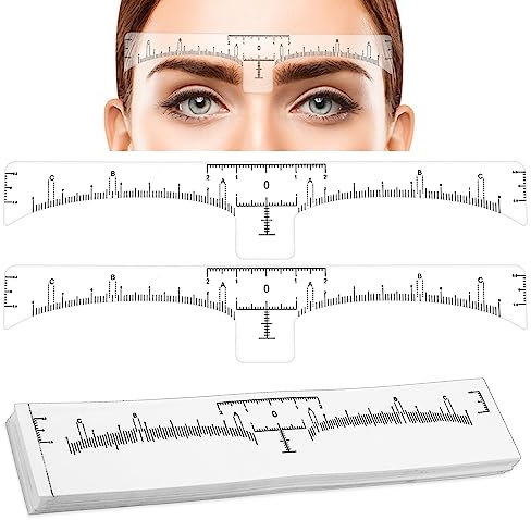 Abeillo 50 Stück Augenbrauen Schablone, Augenbrauen Lineal, Augenbrauen-Zeichen Lineal, Wiederverwendbar Augenbrauen Schablonen Set, Transluzente Augenbrauenlineal Aufkleber für Anfänger