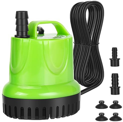 CAROOTU 25W Submersible Water Pump 1200L/H High Flow Submersible Pumps Dry Burning Protection with Ultra Quiet Design for Fountains,Fish Tank,Hydroponics, Ponds, Aquariums