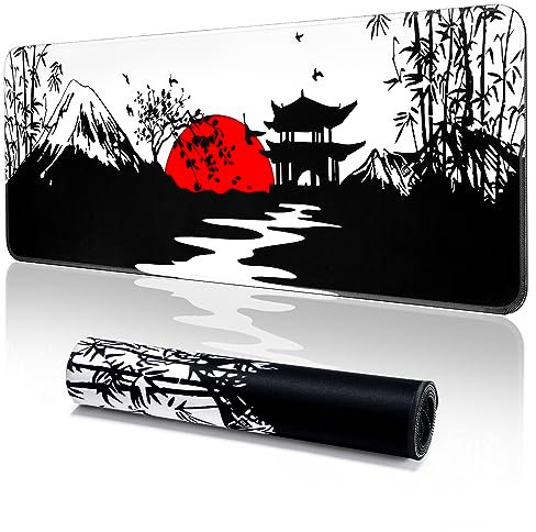 YUWLDD Large Gaming Desk Mat - Washable Extended Mouse Mat for Office & Home with Anti-Slip Rubber Base