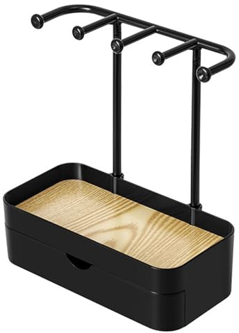 Risipu Jewelry storage box,necklace holder,hanging rack for necklaces,earrings,keys,small items shelf,jewelry storage display rack,storage box (Black)
