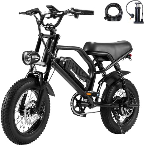A13 Vélo Électrique pour Adolescents 16 3,0 Fat Tire, 36V 13Ah Batterie Amovible, EBike avec 3 Modes de Conduite, Écran LCD Intelligent, Frein à Double Disque, Autonomie 30-60km