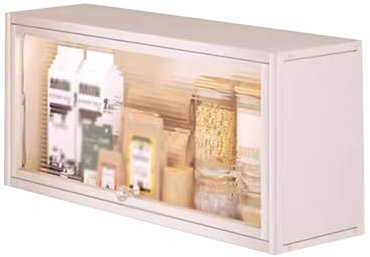 Armadio da cucina nizer con porta a ribalta, montaggio a parete, in metallo, per sotto appendere portaspezie in dispensa/armadio/credenza, installazione senza trapano, 40 x 22 x 34,5 cm