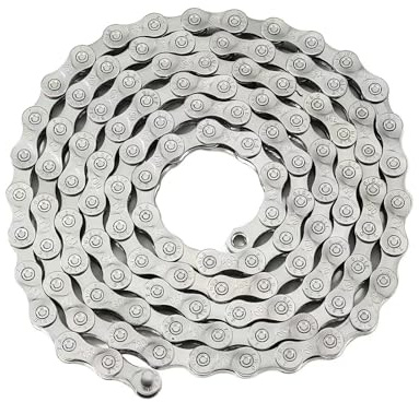 6/7/8 Speed Bike Chain,Suitable for Road Bicycles,Mountain Bike Accessories,Full Silver Plating,116 Links,Compatible with Shimano/SRAM Mountain, Road Bike