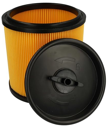 vhbw filtre plissé compatible avec Dexter VOD 1530 SWC 30L, VQ 1420 SFD 20L aspirateur - noir/jaune