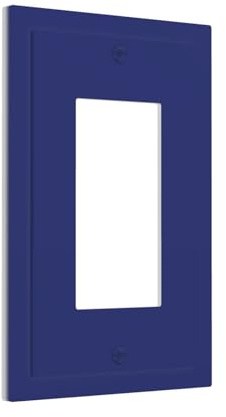 Spshian Light Switch Cover Plate Dark Blue 1 Gang Outlet Covers Single Rocker Decorative Switch plates Electrical Wallplates GFCI Socket Covers for Bathroom Home Decor