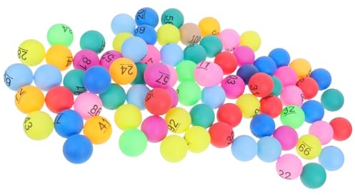 CIYODO 100 Bolas de Bingo Coloridas con números Grandes de plástico para Celebraciones Familiares Juegos y Eventos de Fiesta