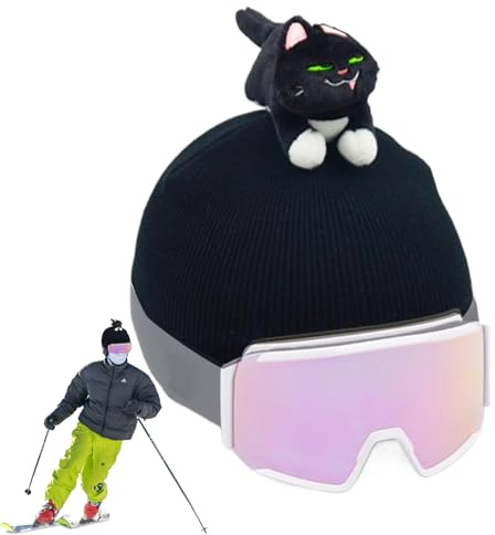 Generico Cubierta de casco de Snowboard, cubierta del casco Snowboard | Funda lavable con diseño de gato – para niñas hombres, mujeres, niños y niñas