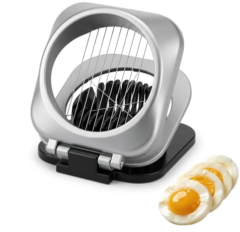 JYYWTSI tagliauova affettauova tagliauova 2 in 1 taglia uovo sodo tagliauovas acciaio inox in acciaio inox, per fette e spicchi, pieghevole, compatto, per colazione e insalata