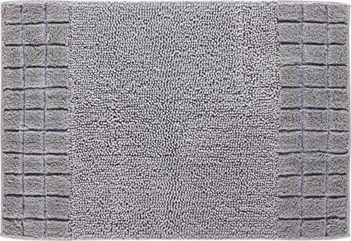 Linea Due Chess Badteppich, Baumwolle, Silber, 70x120 cm
