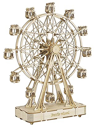 Rolife 3D Wooden Puzzle for Adults,Mechanical DIY Crafts Kits for Kids,Ferris Wheels Music Model Kits to Build,Brain Teaser Puzzles for Boys and Girls