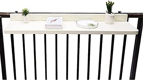 Klappbarer Decktisch Geländer, Balkon-Hängetisch, Balkontisch Zum Aufhängen, Balkon-Stehtisch Für Geländer, Balkon-Hängetisch Zusammenklappbar, Geländertisch Im Freien, Balkon-Thekenhöhe,Weiß,80*4
