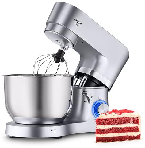 Ufesa Elite Inox Küchenmaschine, 1400W, 5,5L, Profi-Backmischer, Multifunktions-Küchenroboter, Schüssel aus Edelstahl, Ergonomischer Griff, 6 Geschwindigkeiten + Turbo, BPA-frei.