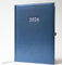 Buchkalender Chefplaner A5 1 Tag 1 Seite auch sonntags (blau-metallic)