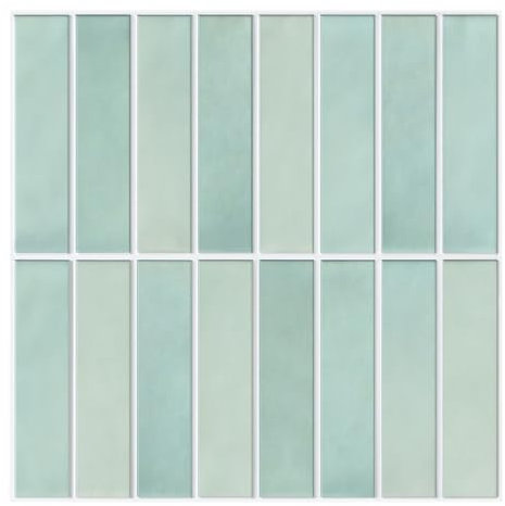 Commomy Azulejos Adhesivos Cocina Baño 10 Piezas, Matte Verde Claro, 30 x 30 cm, Paneles de Pared 3D Azulejos Adhesivos Pegatinas de Baldosas Autoadhesivos para Cocina, Baño, Decoración de Pared