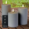 Nordic Flame Premium LED Kerzen 3er Set für Außen – Flackernde 3D Flamme, Wetterfest, Fernbedienung & Timer, Für Garten/Balkon/Terrasse, Grau, Weiß, Sand – Ideal für Outdoor-Dekoration (Grau)