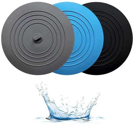 GIDWRIY 3 Pcs Bouchon Baignoire Silicone 15cm,Bouchon Douche,Bouchon Universel,Bouchon de Vidange Silicone,Bouchon Lavabo,Bouchon D'éVier Amovible,Bouchon Evier de Cuisine pour Crépine de Vidange