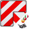 3in1 Warnschild für Italien, Spanien & Portugal - Reflektierendes Warnschild 50x50 cm inkl. 4X Spanngurte - Hochwertig & Zertifiziert für Fahrradträger, Heckträger & Wohnmobil