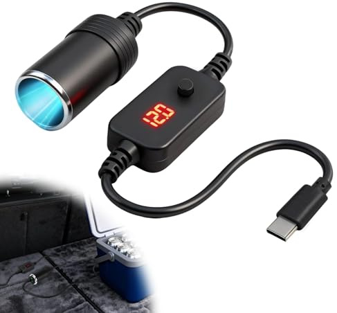 Adattatore USB C A Accendisigari, Da USB C Maschio A 12V Per Auto, Perfetto Per Registratori, Dashcam, GPS E Luci LED Interni, Compatibile E Portatile, Adattatore Accendisigari Usb