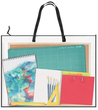Générique Sac d'artiste - 48 cm x 64 cm Étui Porte-Affiches avec Poignée et Fermeture Éclair | Organisateur Transparent D'Œuvres d'art pour Documents Photos Posters Et