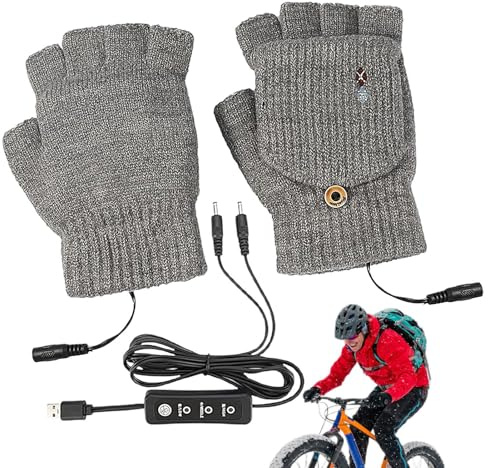 Guantes Eléctricos Calefactados | Calentadores De Manos Sin Dedos 5V,Guantes Eléctricos Calefactados con 3 Niveles De Temperatura,para Caza Invernal, Esquí, Fútbol, Golf, Motociclismo, Trabajo
