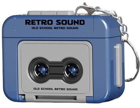 DAGLLGEW Porte-clés Mini magnétophone, Mini Lecteur de Cassette rétro enregistrable en Plastique avec Musique, Lecteur de microcassette pour Sacs à Dos, Sacs à Main, Cadeaux