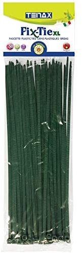 TENAX Fix-Tie XL 29 cm Vert (50 pièces), Liens en Plastique pour la Fixation de Filets Tissés, Clôtures et Haies
