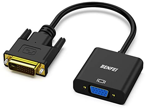 BENFEI Aktiv DVI-D 24+1 auf VGA Adapter, Unidirektional DVI-D Computer auf VGA Monitor Konverter (Stecker auf Buchse) Full HD 1080p 60Hz für Computer Desktop Laptop PC Monitor Projektor HDTV
