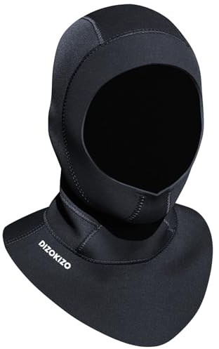 Dizokizo Diving Scuba Hood 3mm Thermal Neoprene Wetsuit Hood for Men Women Wetsuit Hat Cap for Kayaking Snorkeling Sailing Water Sports with Flow Vent (L)