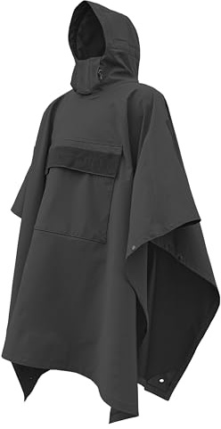 HARZARD 4 PonchoVilla MK2™ - Tactical Military Poncho - Waterproof Hooded Rain Gear for Hiking & Camping - Lightweight Packable Softshell Cape - Heavy-Duty Reusable Raincoat for Travel & Backpacking