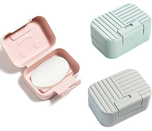 3 PCS Porta Sapone, Scatola di Immagazzinaggio di Sapone da Viaggio Portatile, Materiale PP ad Asciugatura Rapida per la Protezione Dell'ambiente adatto a Casa, Bagno, Escursioni, Viaggi D'affari