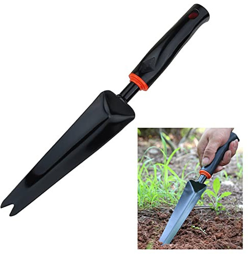 DMZK Couteau Désherbeur, Coupe-Herbes Professionnel avec Manche, Outil Gouge de Désherbage en Acier Inoxydable, Outil de Jardin Idéal pour Enlever Efficacement Les Mmauvaises Herbes