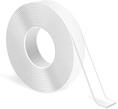 Oruiiju Ruban Adhésif Double Face Extra Fort, (20mm x 5m) Transparent Lavable Nano Tape，réutilisable