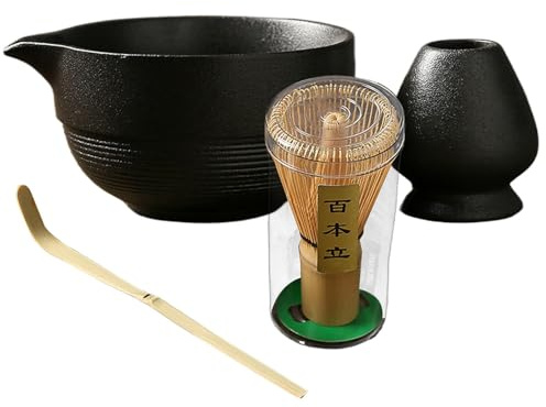 -set, japanskt -set - tevisp - -set för ceremonier matchaälskare, matchaskål med hällare, matchvisp, sked och vispstativ