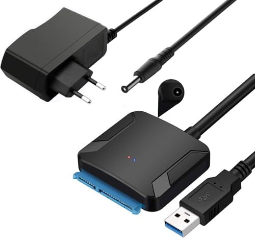 GERUI USB 3.0 aufSATA Adapter,Super Speed 2.5/3.5 HDD/SSD Festplatte Driver Konverter/AdapterkabelSATA optisches Laufwerk mit 12 V/2 A Netzadapter