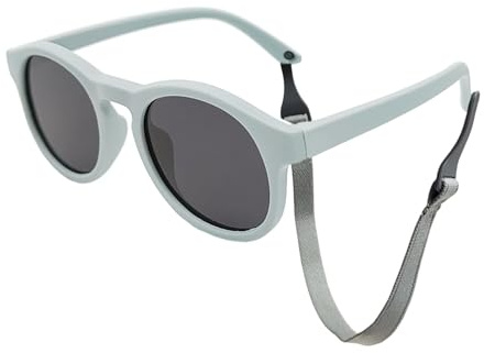 SAIIURV Kids Polarized Sunglasses Baby Sun-glasses with Strap, Toddler Infant Outdoor Sunshade Sun Glasses for Boys Girls, Soft Silicone Frame Toddler Sunnies for 0-48 Months Travel Photoshoot Party