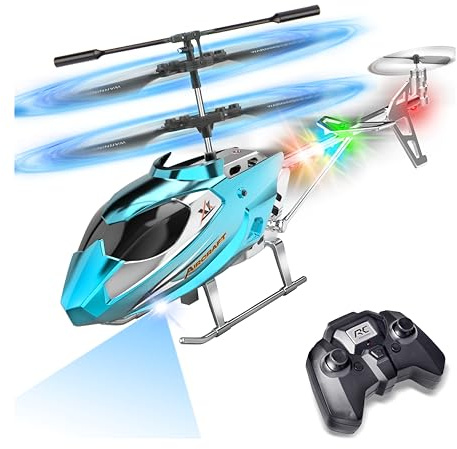 TERRAMUS Remote Control Helicopter for Kids, 2.4G Altitude Hold RC Helicopters with LED Light & Gyro, Radio Controlled Aircraft Indoor Toy with 3.5 Channel High Low Speed for Boys Beginner