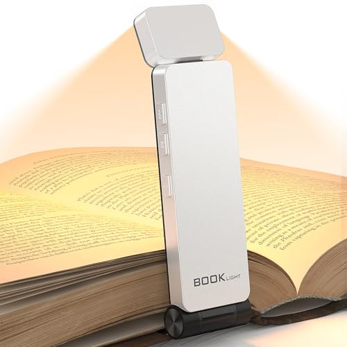 maxtachi läslampa bokklämma, läslampa med 3 färger och steglös dimning, 500mAh USB-uppladdningsbar boklampa för nattläsning, Mini LED Reader