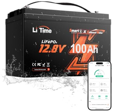 LiTime 12V 100Ah Plus Group 31 LiFePO4-Batteri med Bluetooth för Husbil | Group 31, Bluetooth, 100A BMS, Lågtemperaturskydd, 5P5S, för Båtar, Husbilar och Energilagring Hemma