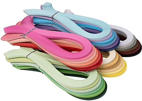 YURROAD 3960 Streifen 33 Farben Quilling Papier Set Quilling Papierstreifen 5mm x 54cm, 33 Packungen