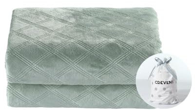 CREVENT Fuzzy Baby Throw Blanket Neutral, Super Soft Plush Blanket for Baby Boys and Girls/Newborns/Infant/Toddler (75X100cm Laurel Green)