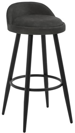 WOLTU Barhocker, Barstuhl Küchenhocker, hoher Hocker mit Rückenlehne Fußstütze, aus Kunstleder Metall, für Bars Theken Bistros, Anthracite, BH327an-1