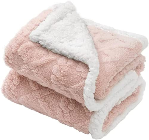 Sherpa Douce et Floue 3D, Couverture Moelleuse Réversible pour Bébé, Tout-Petits Garçons et Filles, Berceau, Poussette, Sieste, Extérieur (Rose, 76x101cm)