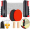 tischtennisnetz tischtennisnetze tischtennisschläger Set Kinder,Tischtennis Set, 2 Tischtennisschläger,6 Bälle,1 Tasche,1 ausziehbares Netz,Tischtennis-Set für Kinder Erwachsene