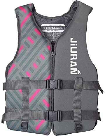 huraty Swim Vest for Men, Women Swim Jacket with Adjustable Leg Straps, Swimming Training Vest Outdoor Water Sports Jacket, Grey, L
