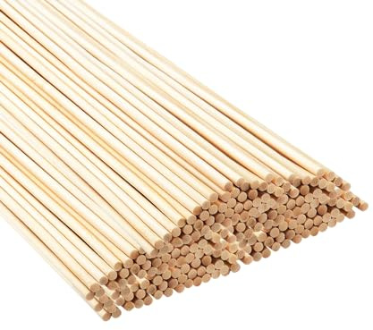 HotKrump 100 Stück Bambusstäbe Bastelstäbe，Bambusstäbe zum Basteln Lange Rundhölzer Natürlicher Bambusstäbe Holzstab，Rundstäbe Holzstäbchen für DIY Arts Craft Basteln Dekoration,(30cmx5mm)