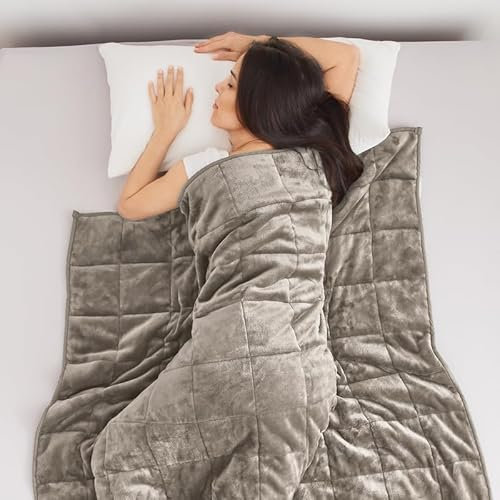 Bestlivings Gewichtsdecke - Taupe - 135x200cm - Entspannungsdecke 7kg - Anti Stress und Therapiedecke - Öko Tex - beschwerte Kuscheldecke mit Glasperlenfüllung
