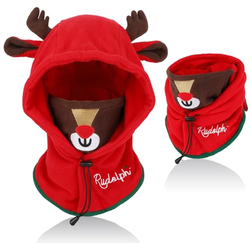 AYPOW Passamontagna Invernale in Pile Termico Bambini 2-12Anni, Maschera da Sci Multifunzionale Antivento Regolabile, Berretti Cappello in Pile Caldo Cappuccio Scaldacollo Sciarpa per Ragazzi Ragazze