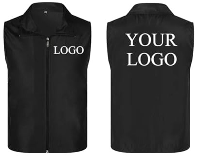 Chaleco con Logotipo Personalizado Chaleco con Imagen/Texto Personalizado Ropa De Trabajo Uniforme Fina y Transpirable para Verano Chaqueta Informal para Hombres y Mujeres Color2,XL